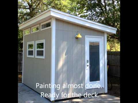 Low profile wood storage shed, woodworking videos, garden 