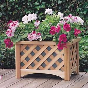 Wooden Planter Box with Flowers
