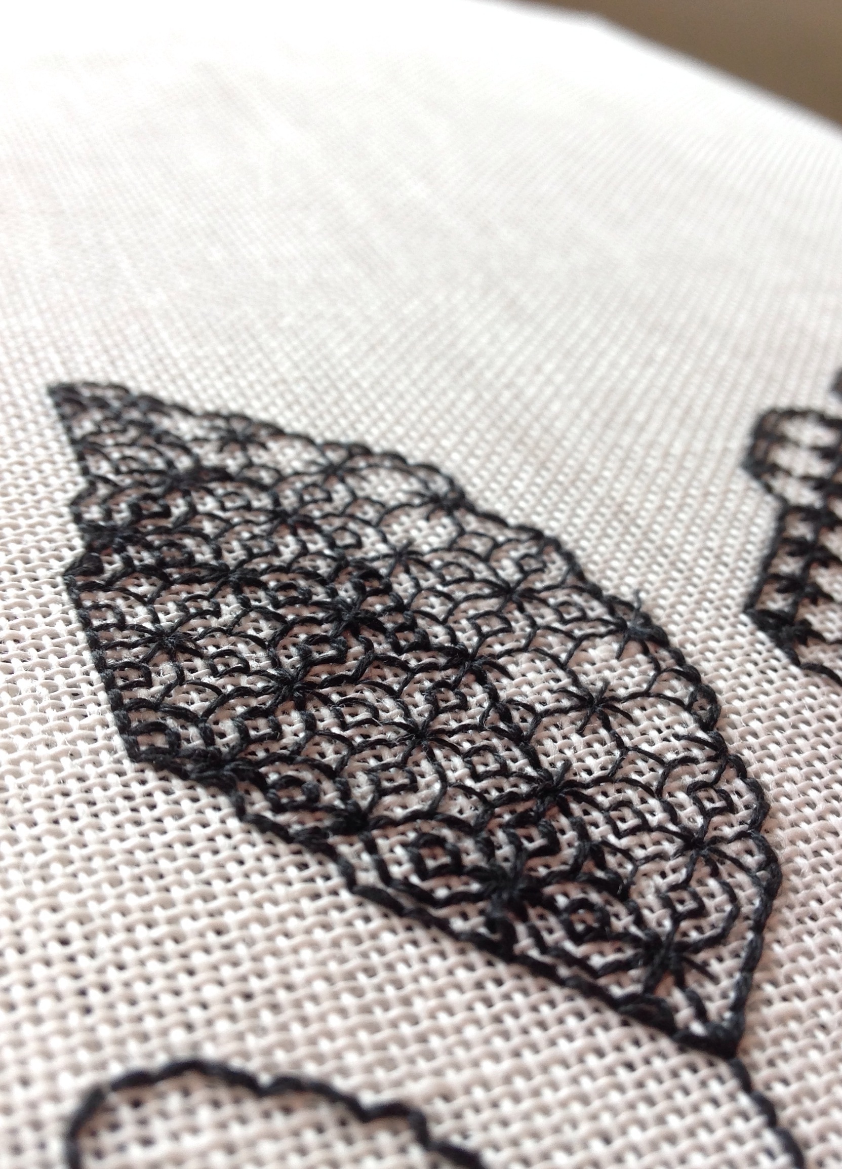 ブラックワーク刺繍 １dayレッスン | NEWS : Blackwork Embroidery