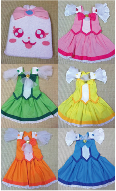 プリキュアやプリパラの子供用衣装を作ってみたのです ドキドキプリキュアの手作りシャルルクッションカバーの型紙