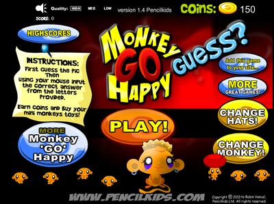 アルファベットクイズ　Monkey GO Happy Guess？