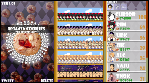 クッキークリッカーのパロディゲーム　魔理沙とアリスのクッキー☆Clicker