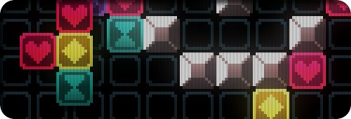 ブロックを4つ以上繋げて消すパズルゲーム　GlowGrid