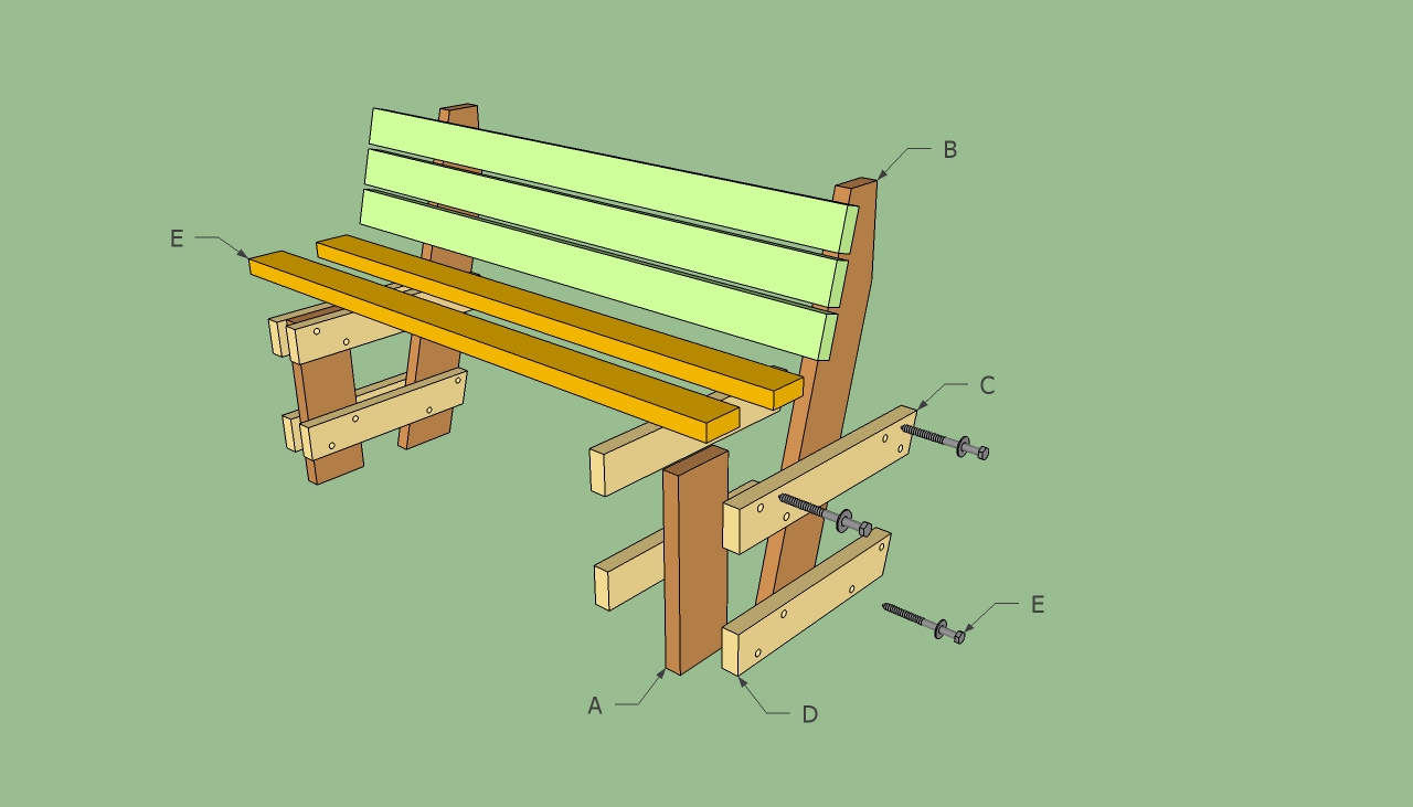 Simple Park Bench Plans - How To build DIY Woodworking ...